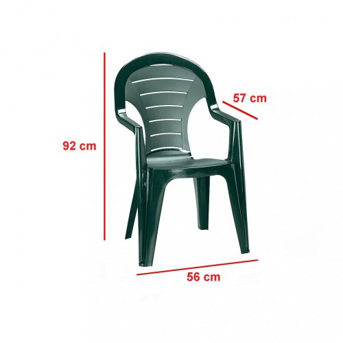 Bonaire műanyag kerti szék, sötét zöld színben