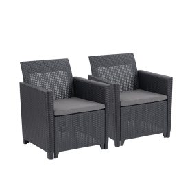 Claire duo műrattan kerti fotel grafit
