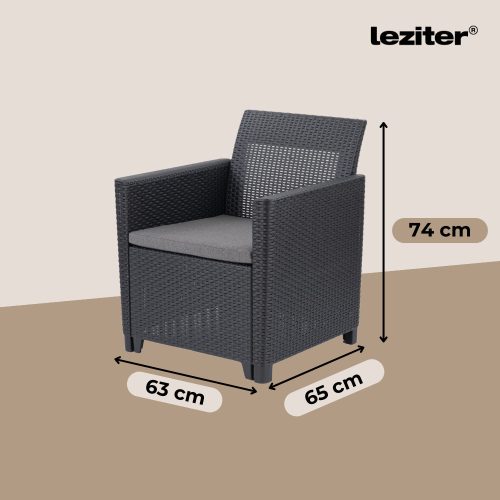 Claire duo műrattan kerti fotel grafit