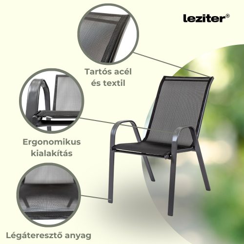 Como kerti szék, fekete
