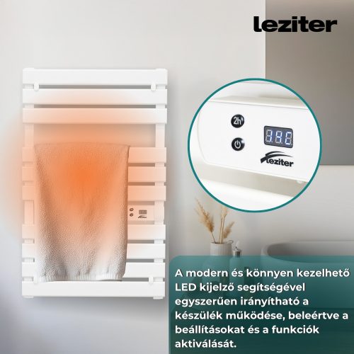 Elektromos törölközőszárító radiátor 500W fehér