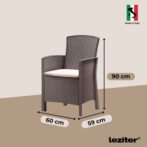 Lima műrattan karfás szék cappuccino