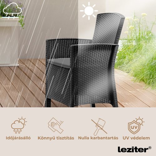 Lima műrattan karfás szék cappuccino