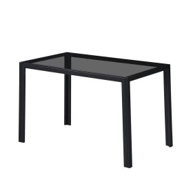 Clara 120 cm szögletes üveg étkezőasztal fekete