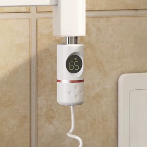 Elektromos fűtőpatron törölközőszárító radiátorhoz digitális hőfokszabályozóval 400W fehér