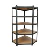 Nagy teherbírású sarokpolc 180x70x40-40 cm 175 kg fekete