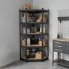 Nagy teherbírású sarokpolc 180x70x40-40 cm 175 kg fekete
