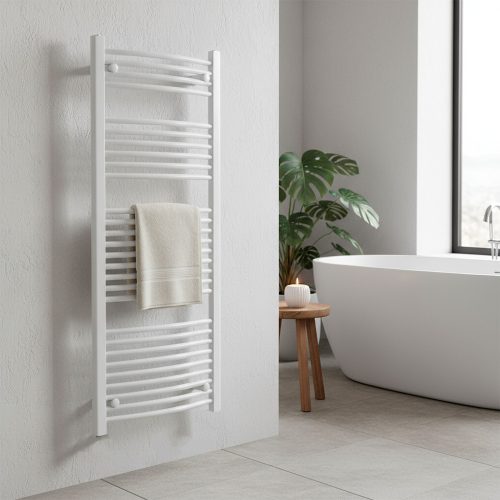 Íves törölközőszárító radiátor 1400x600 mm fehér