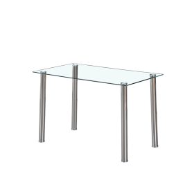 Berna 120 cm szögletes üveg étkezőasztal transparent