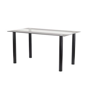 Riona 140 cm szögletes üveg étkezőasztal fekete