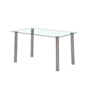 Berna 140 cm szögletes üveg étkezőasztal transparent