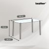 Berna 140 cm szögletes üveg étkezőasztal transparent