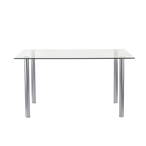 Berna 140 cm szögletes üveg étkezőasztal transparent
