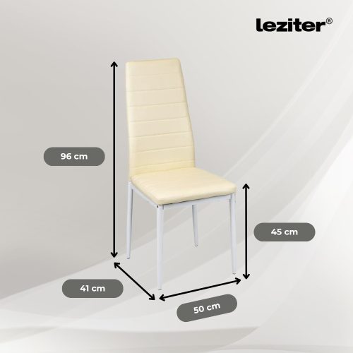 Tino NOVA Étkezőszék bézs textilbőr + fém