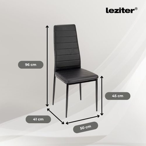 Tino NOVA Étkezőszék fekete textilbőr + fém - fekete