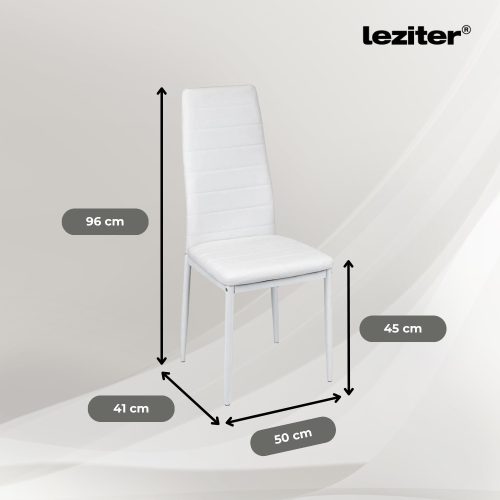Tino NOVA Étkezőszék fehér textilbőr + fém - fehér