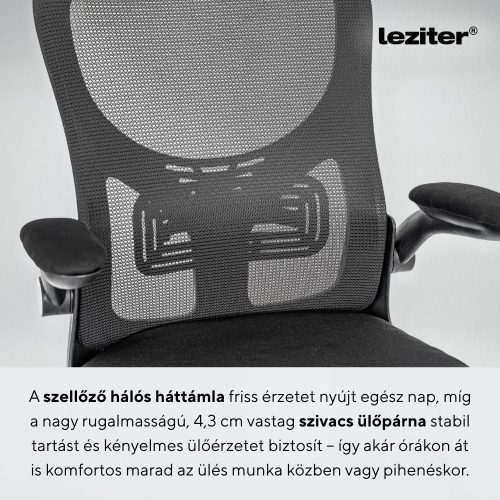 Flexo ergonomikus irodai forgószék deréktámasszal fekete