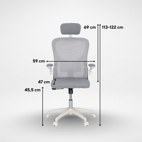 Flexo ergonomikus irodai forgószék deréktámasszal fehér