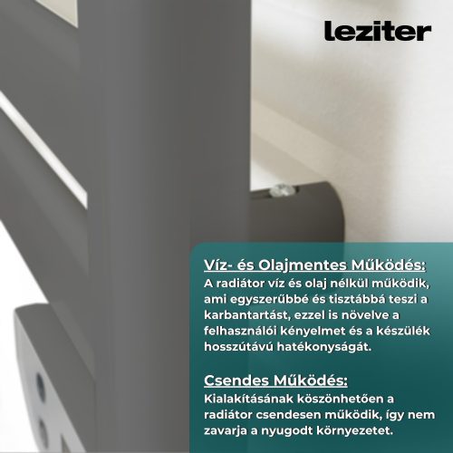 Elektromos törölközőszárító radiátor 500W szürke